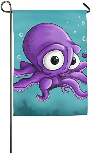 Octopus Purple Summer Beach Custom Fall Yard Garden Flags All-Weather Polyester Diameter 8-12mm Emblemize