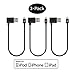 CreatePros Apple Certified Lightning to Angled USB Cable for iPhone, iPad and iPod - 11 Inches (28 Centimeters) - Black, 3-Pack