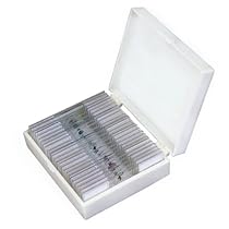 AmScope PS25P Prepared Microscope Slide Set for Basic Biological Science Education, 25 Slides, Includes Fitted Plastic Case
