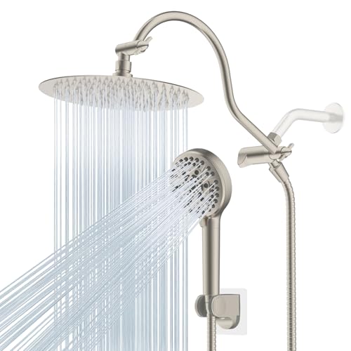 Hibbent Metal Rainfall Handheld Shower Head Combo