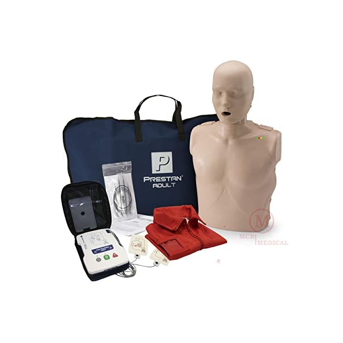 CPR Adult Manikin with Feedback Prestan AED UltraTrainer, and MCR Accessories