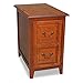 Shaker Solid Wood End Table with Faux Drawer Cabinet Storage, Medium Oak Brown, Perfect for Living Rooms, Bedrooms, and Small Spaces – Leick Home, 10030-MED