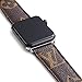 for Apple Watch Band 42mm 44mm Classic Elegant PU Leather iWatch Sport Series 4 Series 3 2 1 Strap Replacement for Women Men Metal Buckle 42/44MM (Brown Monogram)