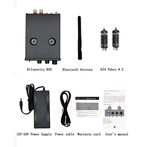 Dilvpoetry R50 6J4 Bluetooth Tube Amplifier HiFi Audio Stereo Digital Headphone Amplifiers Treble Bass Desktop Preamplifier Preamp(Black) - Thumbnail 7