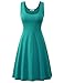 Herou Women Summer Beach Cotton Casual Tank Dress(Turquoise,Small)
