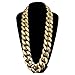 CrazyPiercing Faux Gold Acrylic Chain Necklace, 90s Punk Style Necklace Costume Jewelry, Hip Hop Turnover Chain Necklace, Plastic 32 inches, 36 inches 35mm