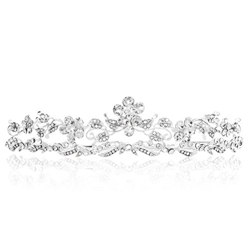 Tiaras and Crowns,Bienna Wedding Pageant Prom Birthday Party Tiara Crown Sparkly Rhinestones Crystal and Metal Decor Bridal Princess Headband Headpiece for Women Girls-Silver Style 5