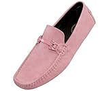Amali The Original Mens Smooth Faux Leather Casual Driving Shoe with Buckle, Comfortable Easy Slip-On Moccasin