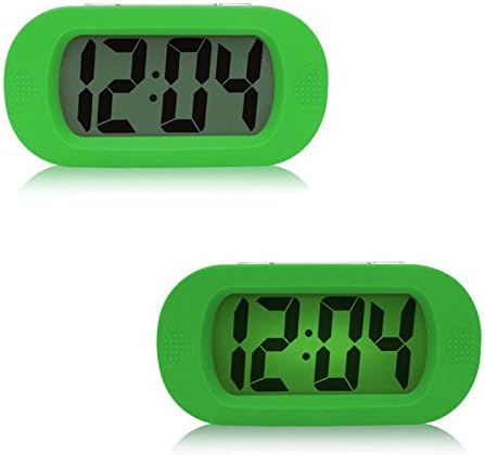 Alarm Clock Digital, Alarm Clock For Kids Bedroom Silicone LED Clock Luminous Electronic Alarm Clock Mute No Bettery, Material ABS+Silicone (Green)