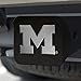 University of Michigan Wolverines Black Metal Hitch Cover with 3D Chrome Team Logo by FANMATS - Round Molded Design – Easy Installation on Truck, SUV, Car - Ideal Gift for Die Hard NCAA Fan