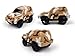 Replacement Toy Car Blue, Brown and Dark Green Jeeps (3-Pack) with 3 LED Lights Compatible with Most Tracks Including Magic Track for Boys and Girls