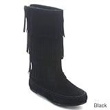 Betani Denise-1 Girl's Knee High Mocassin Fringe Low Heel Boots