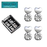 Magic Bax Earring Lifters - 2 Pairs Of Adjustable Hypoallergenic Earring Lifts (2 Pairs Of Sterling Silver Plated Earring Backs) As Seen On TV