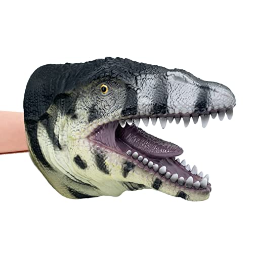 Gemini&Genius Mosasaurus Dinosaur Hand Puppet, Dinosaur Scary Toys, Great Party Supplies, Boys Birthday Gift, Collection, Cake Topper and Room Decoration for Kids 3 Years Old and Up