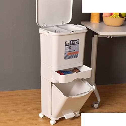 jinyangjinyang Classified Trash Cans Home With Covered Double-decker Bin Sheave Plastic Wet And Dry Separation Trash Can-d