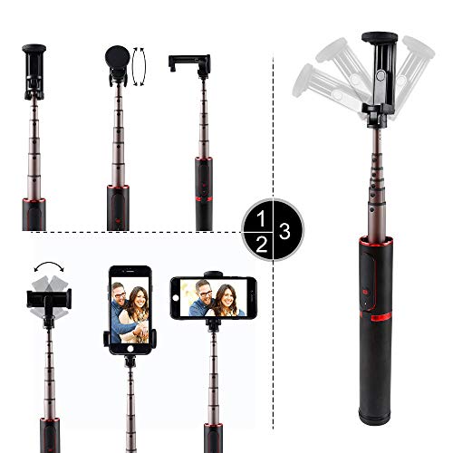 Bluetooth Selfie Stick Mini Tripod 3 in 1 Monopod Selfie Stick Bluetooth Wireless Remote Shutter for Android & iPhone