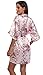 season dressing Floral Satin Kimono Robes Short Bridesmaid Robe for Parties Wedding Robes, Pink S/M