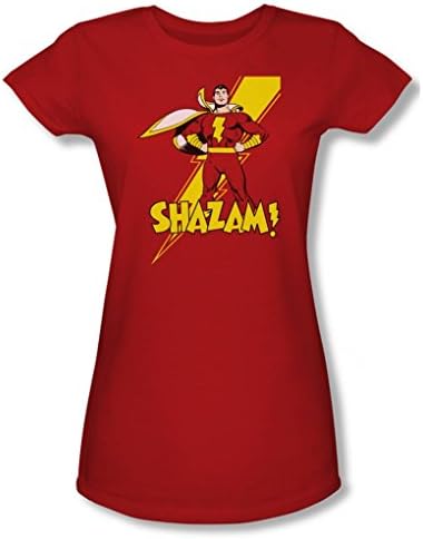 Shazam Shazam! Juniors S/S T-shirt in Red by DC Comics, Small, Red