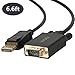 DisplayPort to VGA Cable 6ft,UVOOI Display Port DP to VGA Cable Male to Male Adapter - Gold Plated