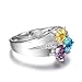 Diamondido Personalized Simulated Birthstone Mothers Ring with Childrens Names Engraved Family Promise Rings for Her (8)