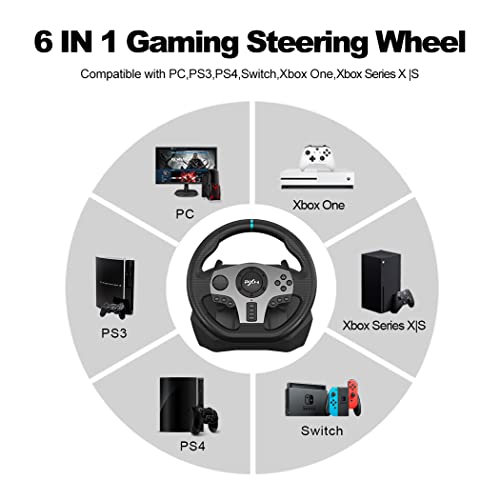 Xbox Steering Wheel, PXN V9 Racing Wheel 270/900° Car Sim Driving
