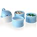 Formula Dispenser, Stackable Portable 3 Compartments Milk Powder Dispenser & Snack Container by Udaone-with Handle & 3 Funnel Lids/360ML 0M+ (Blue Whale)