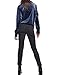 ASMAX HaoDuoYi Womens Turn-Down Collar Long Sleeve Velvet Boyfriend Shirt Dark Blue