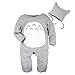 Big Elephant 2 Pieces Baby Boys Long Sleeve Totoro Romper D76 (6-12 months, Gray) (Tag Size:80)