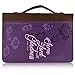 Office Werks Purple Stylish Bible Cover - Psalm 100:2 - Premium Leather Bible Case - Large Size Fits up to 10.5 x 7.5 x 2.25 Inches - Perfect Gift for Women