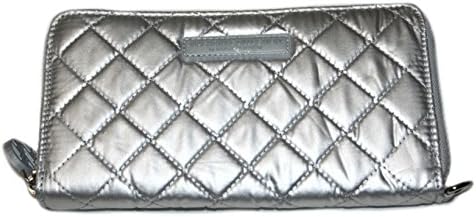 Macbeth Collection Zip Around Fashion Wallet, Silver