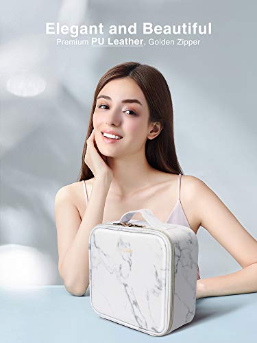 Luxtude Travel Makeup Bag Makeup Case Cosmetic bag, 2-Layer 10.4” Large PU Leather Make up bag Portable Professional Makeup Train Case Cosmetic Artist Storage Organizer with Dividers for Women, Marble 2 Luxtude Travel Makeup Bag Makeup Case Cosmetic bag, 2-Layer 10.4” Large PU Leather Make up bag Portable Professional Makeup Train Case Cosmetic Artist Storage Organizer with Dividers for Women, Marble
