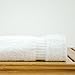 Bare Cotton Luxury Hotel & Spa Towel 100% Genuine Turkish Wash Cloths Dobby Border, White, Set of 12