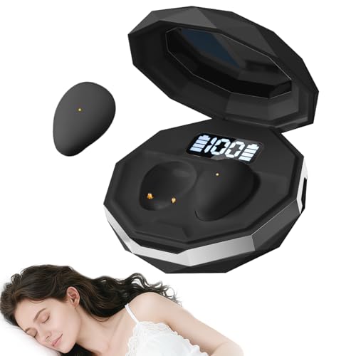 sunvito Auriculares para Dormir, Mini Auriculares para Dormir, inalámbricos Bluetooth 6.0 para Dormir de Lado, indicador de Potencia para Entrenamiento, Trabajo, Viajes(Negro)