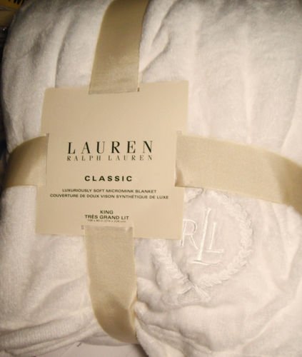 Lauren Ralph Lauren Classic Micromink Blanket - Creme - King