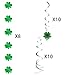 JOYIN 27 Pcs St. Patrick's Day Decoration with Irish Saint Patricks Green Shamrock Foil Strings, Hanging Swirls with Garland. Ceiling Hanging and Wall Decor