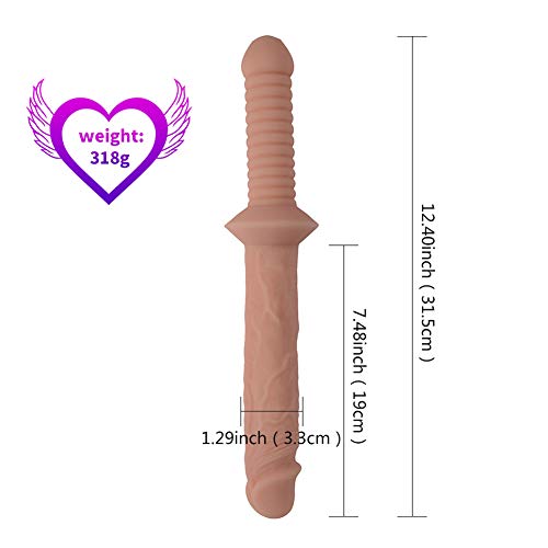 Emffss 14.96 Inch Extra Long Double Ended Massager Dual Headed Massage Wand Lifelike Toys for Female Box Package (Size : L)
