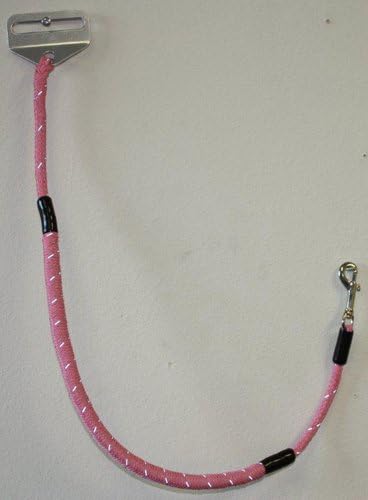 Vehicle Leash - heavy-duty seattbelt adapter - the ultimate in flexibility and safety to restrain your dog while in the car and then easily switch over to his leash when you arrive - 28 inches - Pink
