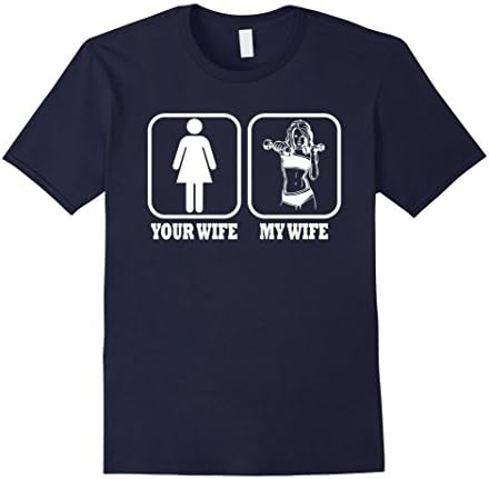 Mens Your Wife My Wife Funny Fitness T-Shirt Large Navy