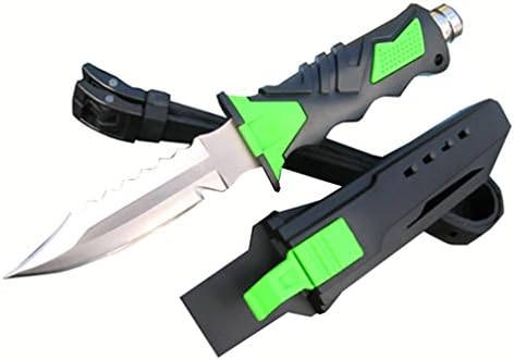 Aikar Green Diving Knife 25.5 cm - Sharp Blade for Scuba Diving, Snorkeling and Water Sports Includes Strap