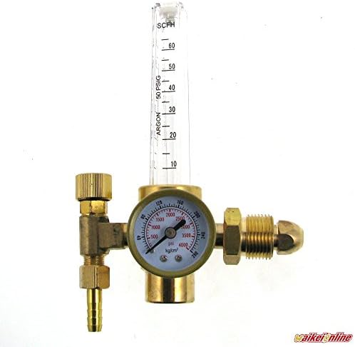 WAIKEI Argon Regulator TIG Welder MIG Welding CO2 Flowmeter 10 to 60 CFH 0 to 4000 psi pressure CGA580 inlet Connection Gas Welder Welding Regulator More Accurate Gas Metering For Gas Delivery System