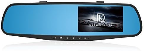 Dreamkiller Car DVR/ Dual- Lens Camera with full HD 1080P Rear View Mirror and 4.3-inch Display Screen