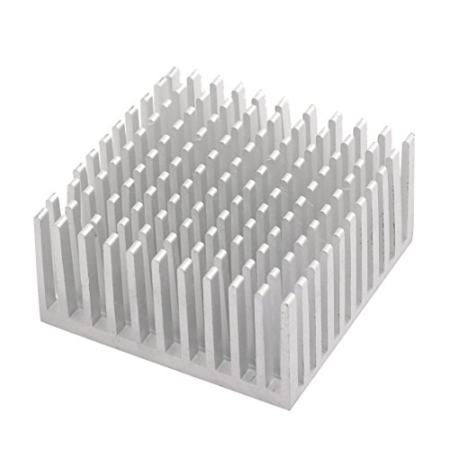 uxcell 40mm x 40mm x 20mm Aluminum Heatsink Heat Diffuse Cooling Fin Silver Tone