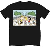 Peanuts Snoopy Road Abbey Road Parody Adult Black T-Shirt (Adult XX-Large)