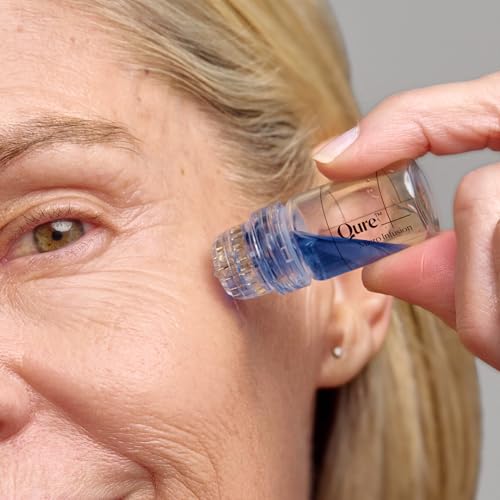 Qure Micro-Infusion System for Face - Blue Formula for All Skin Types, Easy 5min Skincare Facial Application - 3 Month Supply