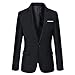 Pishon Men's Blazer Jacket Lightweight Casual Slim Fit One Button Sport Jackets, Black, Tag Size XXXXL=US Size L