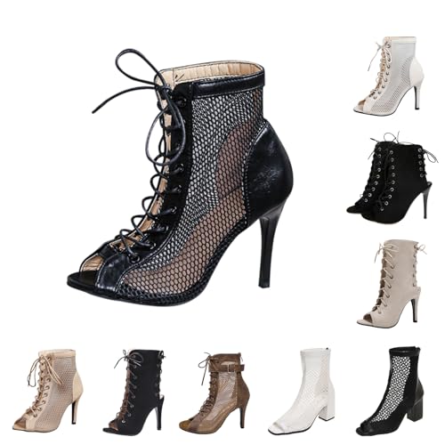 line dancing shoes for women uk Dance Shoes for Women Women's Latin Dance shoe Dancing Boots Gladiator Sandals Breathable Line Dance Black Heels Strappy-High Heel heeled shoe womens