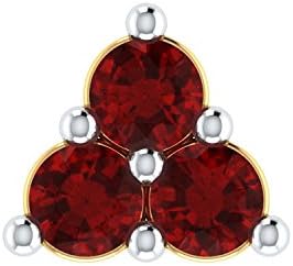 BuyByClick 925 Sterling Silver Nosepin Stud with Gold Plated Beautiful Red Swarovski Crystals For Women