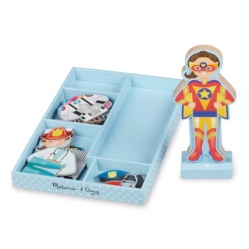 Melissa & Doug Magnetic Dress-Up Doll for 3 Year Olds | Kids Crafts Sets Girls & Boys | Wooden Dolls Craft Kits for Kids Age 3+ | Magnetic Dress Up Dolls