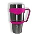 Tirsty 30 oz Tumbler Handle fits Ozark Trail, YETI and more tumblers. Includes Secure Travel Clip (Hot Pink)