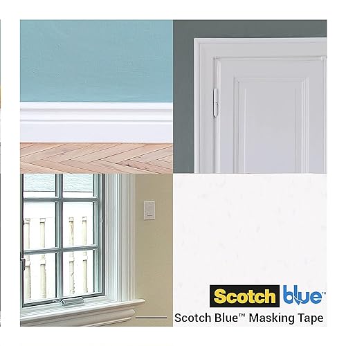 ScotchBlue Multi-Surface Premium Masking Tape, 36 mm x 41 m, 4 Rolls/Case - Scotch Adhesive Blue Painters Tape, For Painting and Decorating, Indoor & Outdoor, Sticks Well, 100% PEFC